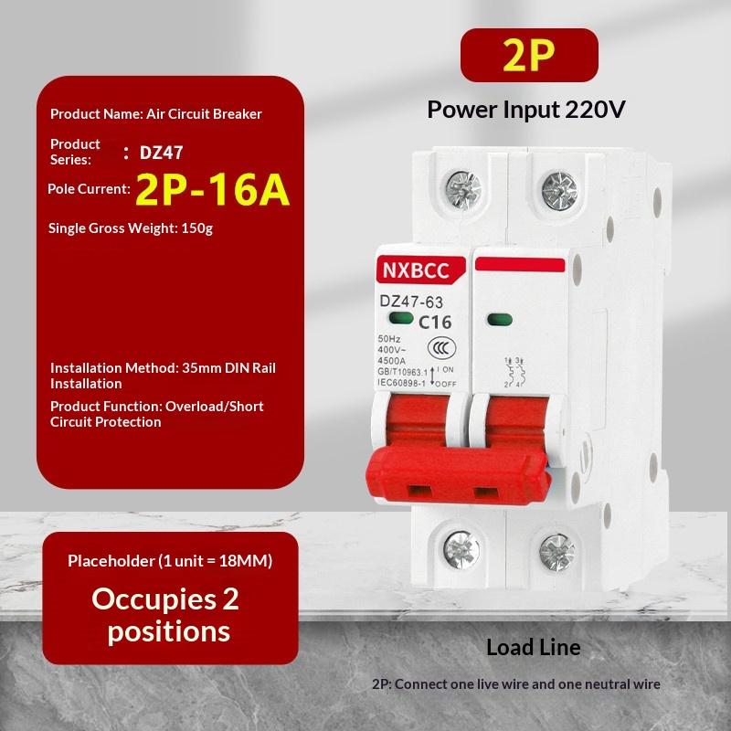 Circuit Breaker C-Type Miniature Circuit Breaker Mcb Click Hardware Miniature Household Air Circuit Breaker