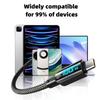 100W USB A to Type C Digital Display Fast Charge Cable PD High Speed Data Transfer Braid Cord  For iPhone Samsung Huawei Xiaomi