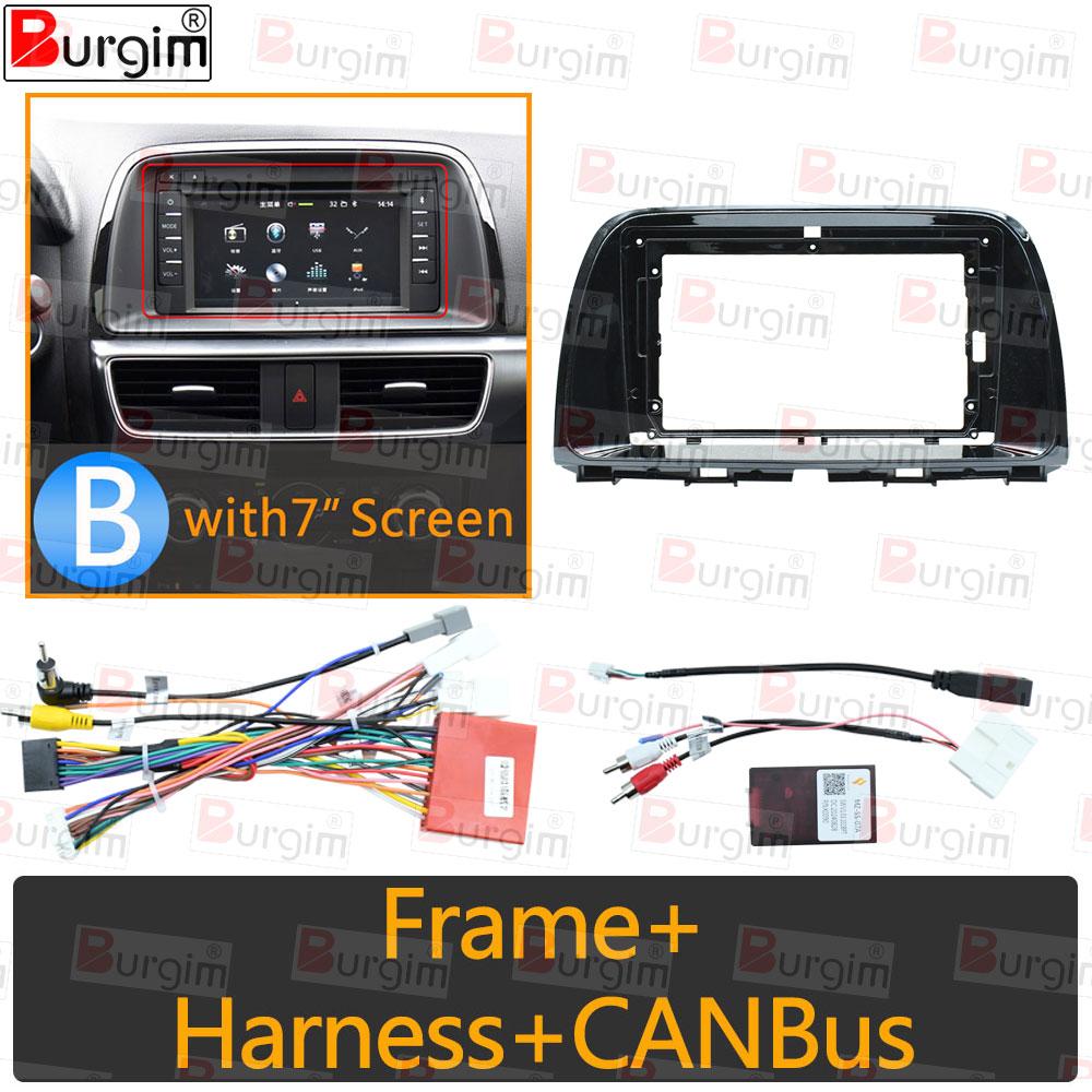 Burgim Car Android Radio Frame For Mazda CX5 CX-5 CX 5 KE 2012-2017 9 inch 2Din Stereo Panel Fascia 16PIN Harness Wire Canbus Radio Accessories 4