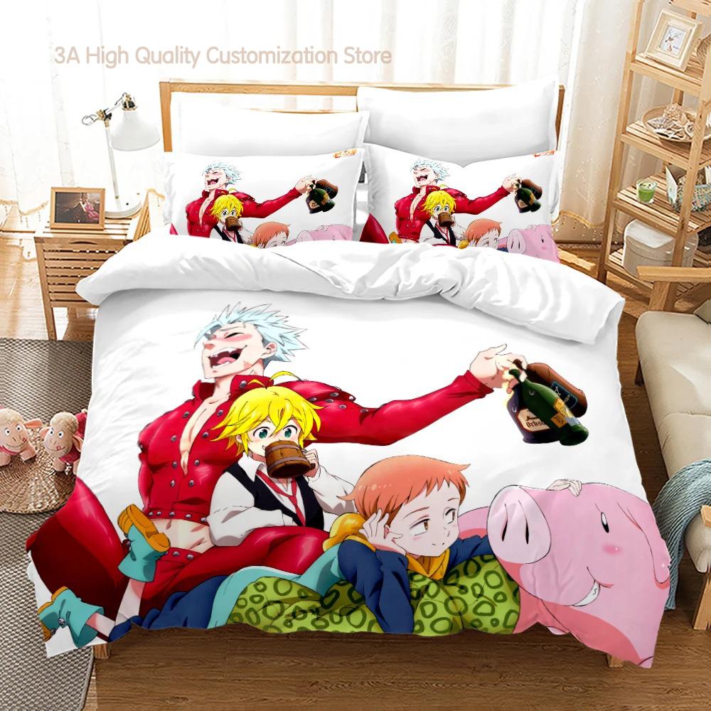 The Seven Deadly Sins Bedding Set Single Twin Full Queen King Size Anime Bed Set Aldult Boy Bedroom Duvetcover Sets 3D Print 014