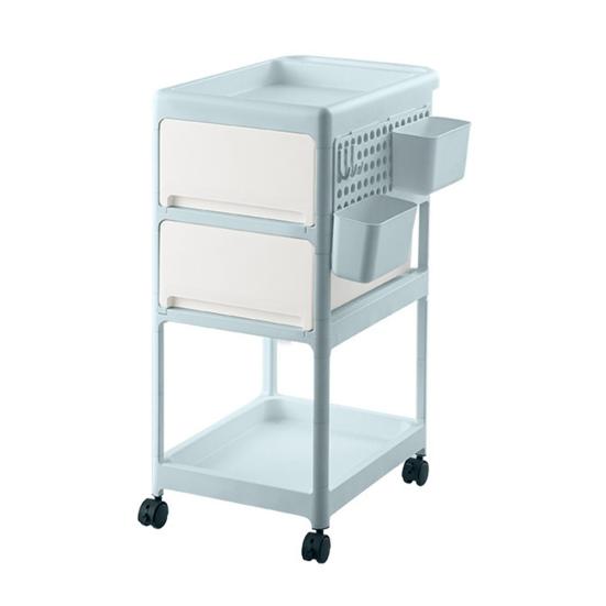 Yousheng Передвижная сервировочная тележка Тележка для хранения в детской с ящиками и полкой Передвижной органайзер Тележка для хранения с крючками и съемными корзинами для ребенка