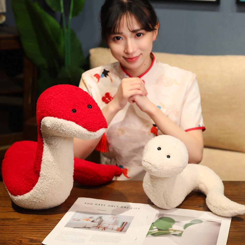 PP Cotton Snake Year Plush Toy Simulation Snake Doll Plushies Snake Year Mascot Toy  Home Decor