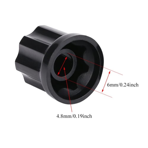 Set of 10 Adjustable Volume Control Knobs, Rotary Button Potentiometer Control Knobs with D-Shaped Shaft Caps for Electric Guitars and Basses