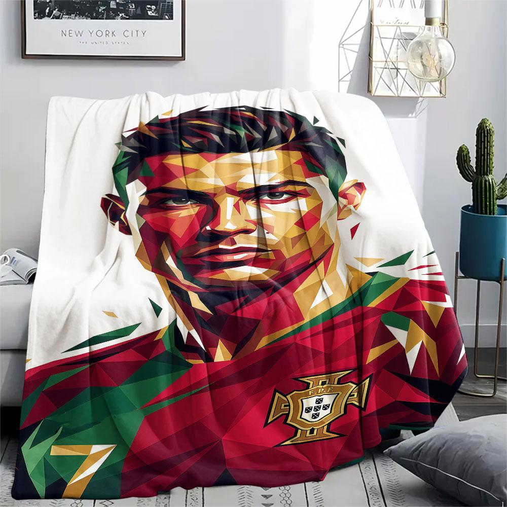 1PC CR7 Cristiano Ronaldo Patterned Flannel Blanket Suitable For All Seasons for Home Decor Warmth and Comfort Gifts Holiday Present