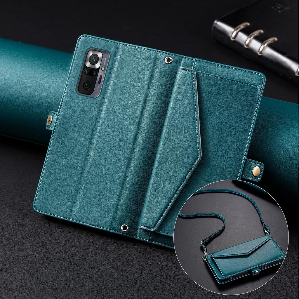 Чехол-книжка для Xiaomi Redmi Note 10 Pro 4G, стиль конверт, кошелек из ПУ-кожи, чехол для телефона с ремешком через плечо