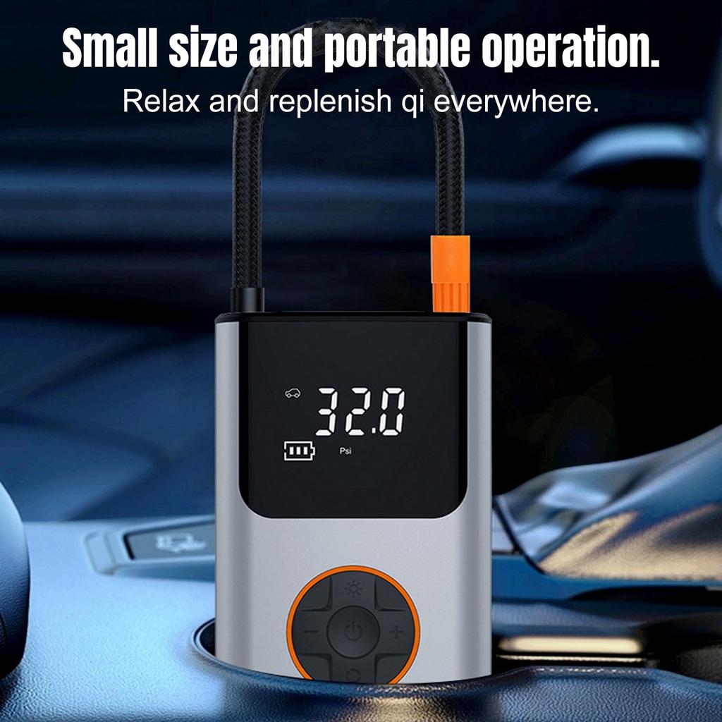 Tire Inflator Portable Compressor, Bike, LCD Screen And Digital Tire Pressure Gauge, Compressor For , Motorcycle, Compact Car, Ball
