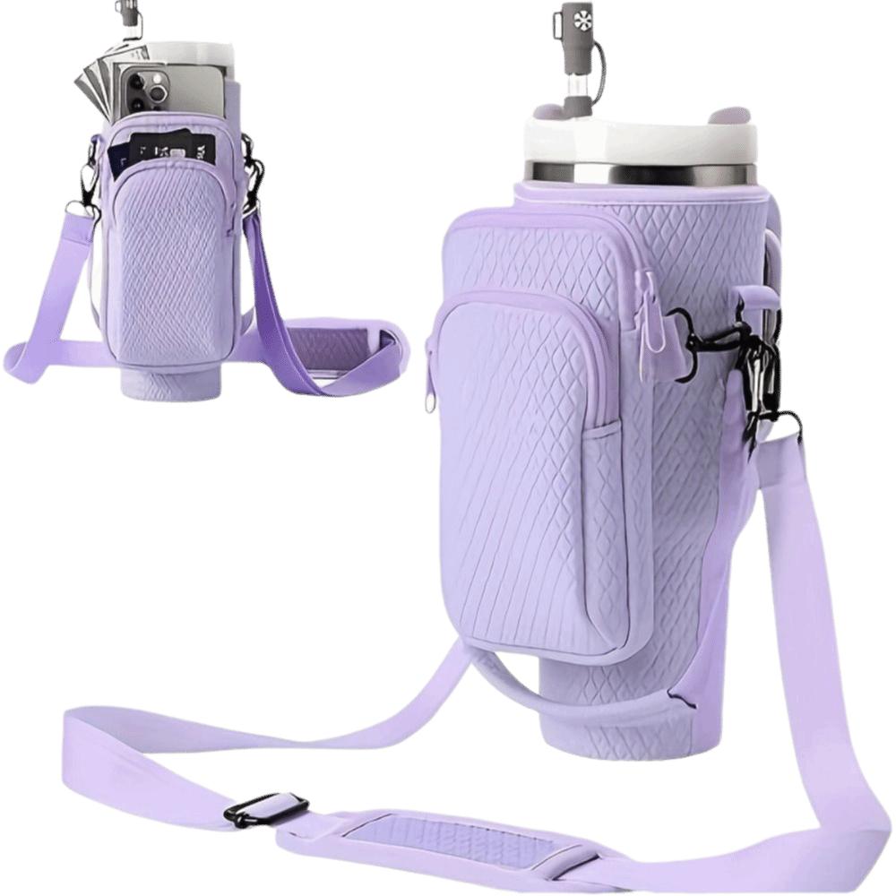 Adjustable Strap Water Cup Bags With Phone Pocket Bottle Carrier Bag  for Stanley 40oz Tumbler
