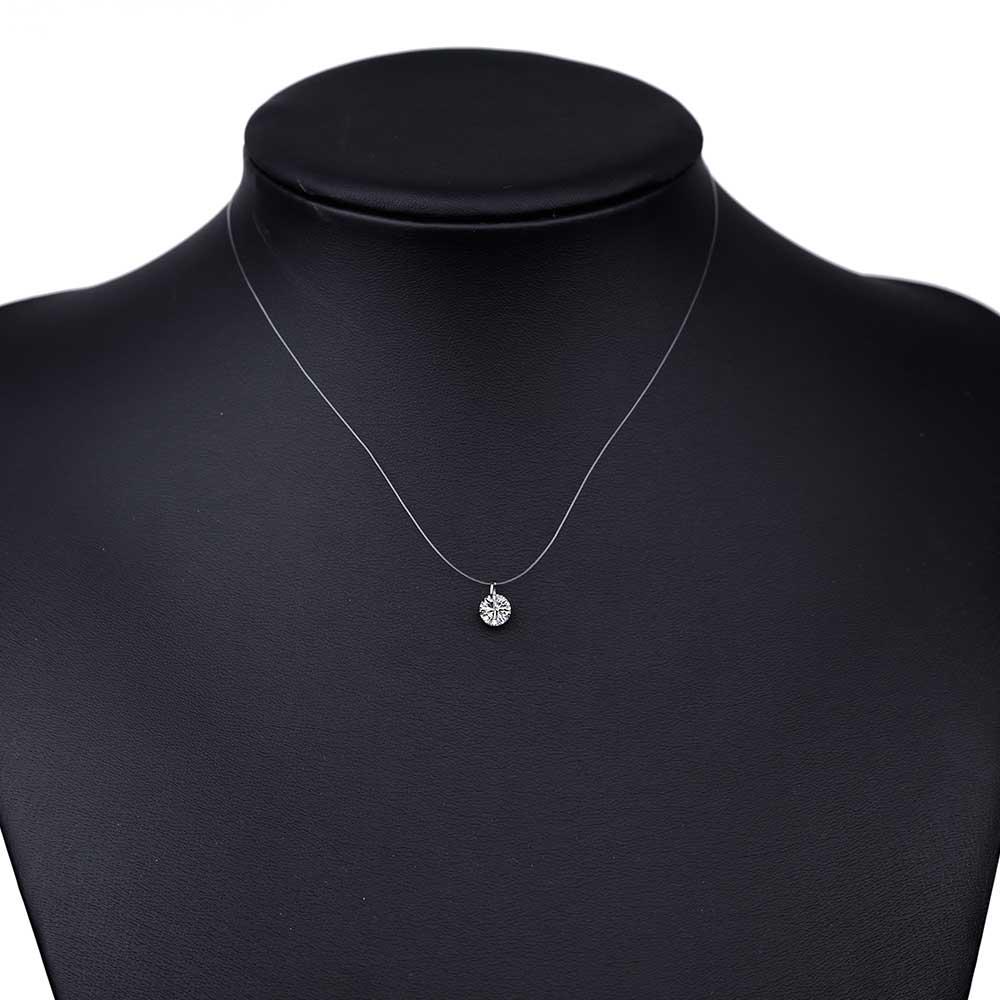 Jewelry Mermaid Tears Transparent Stealth Fishline Clavicle Chain Necklace Female Zircon Pendant