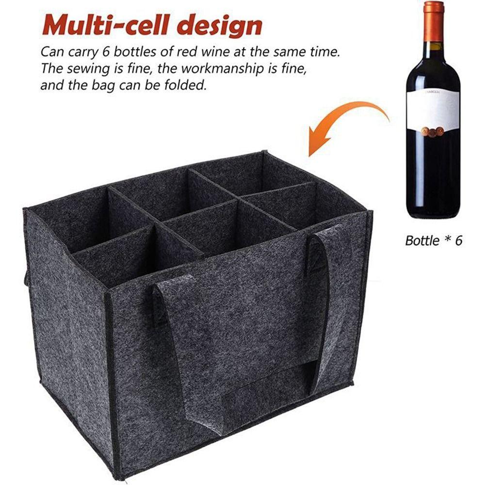 Protective Wine Bottle Cube Box 6 Bottles Wine Bottle Carrier Portable Wine Storage Bag Home