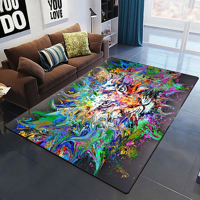 Art Domineering Tiger 3d Print Carpets For Living Room Bedroom Decor Carpet Soft Home Bedside Floor Mat Play Area Rugs Carpet