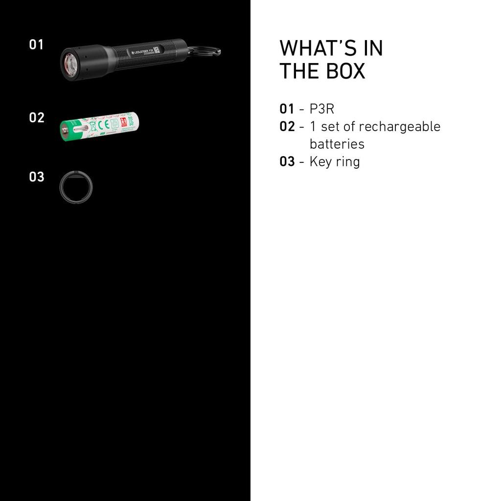 Ledlenser P3R 4-го поколения Перезаряжаемый ручной 200 130 м Фокус Компактный Светодиод 8 часов Легкий всего Гарантия с Выпущенный Сентябрь Доверенный