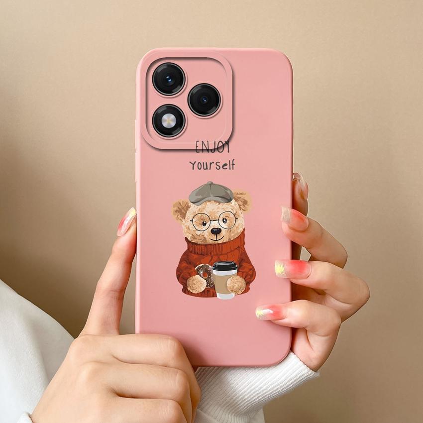 Чехол для Huawei Honor 400 Lite X8 X6b X7c X5b X8c X9c X60 с милым музыкальным рисунком медведя, мягкий жидкий силиконовый противоударный защитный чехол для Huawei Covers