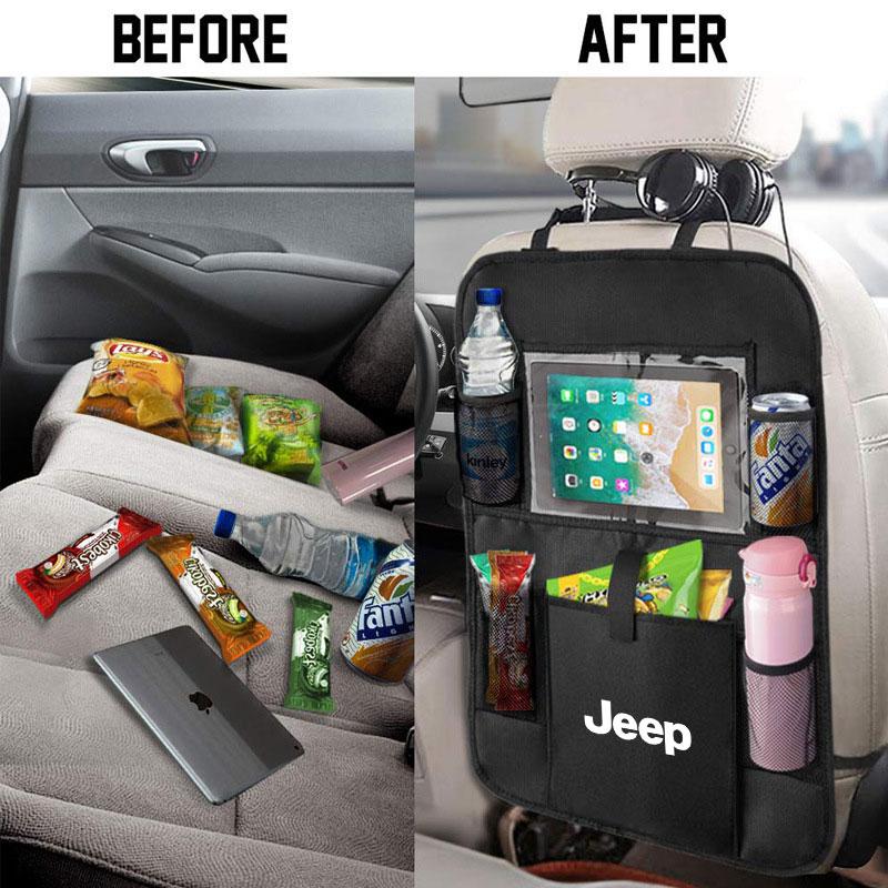 Vehicle Mounted Multifunctional Car Seat Back Sorage Bag For Jeep TRAILHAWK COMMANDER LIBERTY Wrangler Lanyard Car Accessories