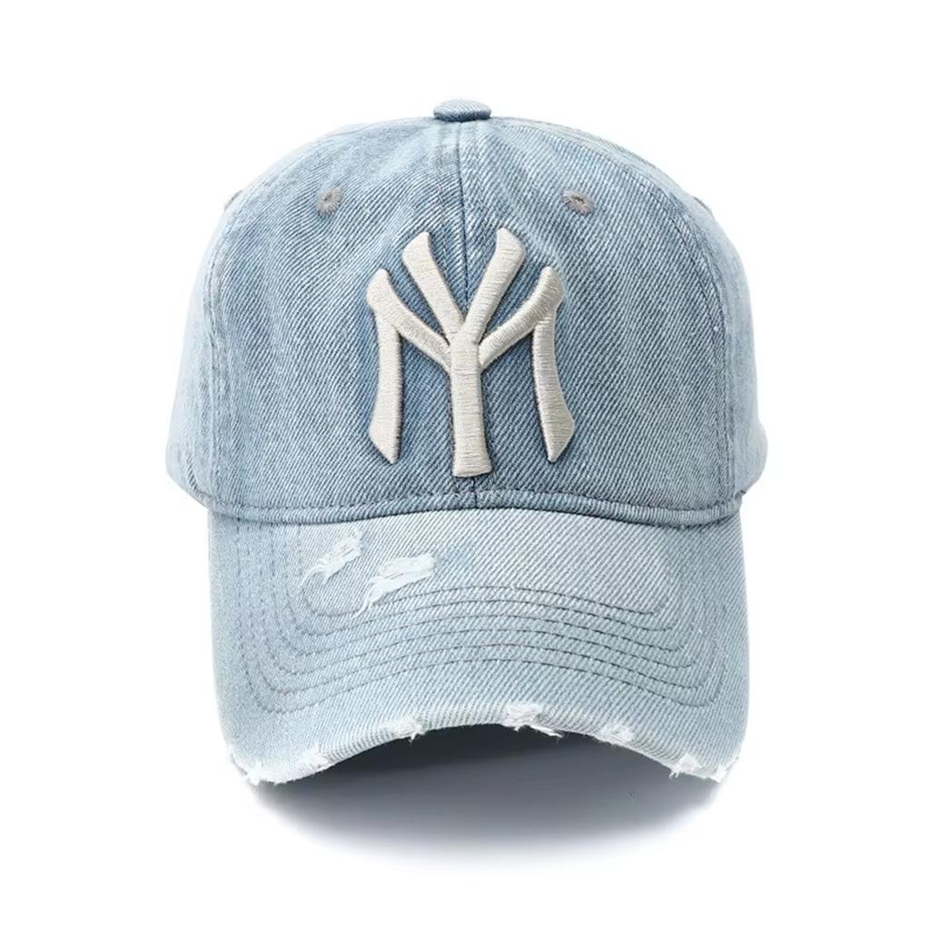 Unisex Letter Embroidery Washed Cowboy Baseball Caps Adjustable Casual Hats Spring and Autumn Outdoor Sunscreen Hat