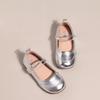 Girls' Leather Shoes Spring and Autumn New Children's Princess Shoes Girls' Soft Sole Flats Fashion Silver Girls' Leather Shoes