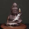 Lucky FengShui Avalokitesvar Handicrafts Buddha Waterfall Backflow Incense Burner Home Decor Incense Stick Holder Ceramic Censer