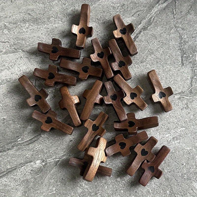 Encouragement Gift, Relieve Anxiety Comfort for Clutching, Clinging and Praying, Wooden Cross Fidget, Pocket Olive Wood Crosses