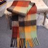 Cashmere Shawls In Autumn and Winter Fashion Colored Chequered Scarf Warms Students Men and Women Thicker Tassel Plaid Scarves