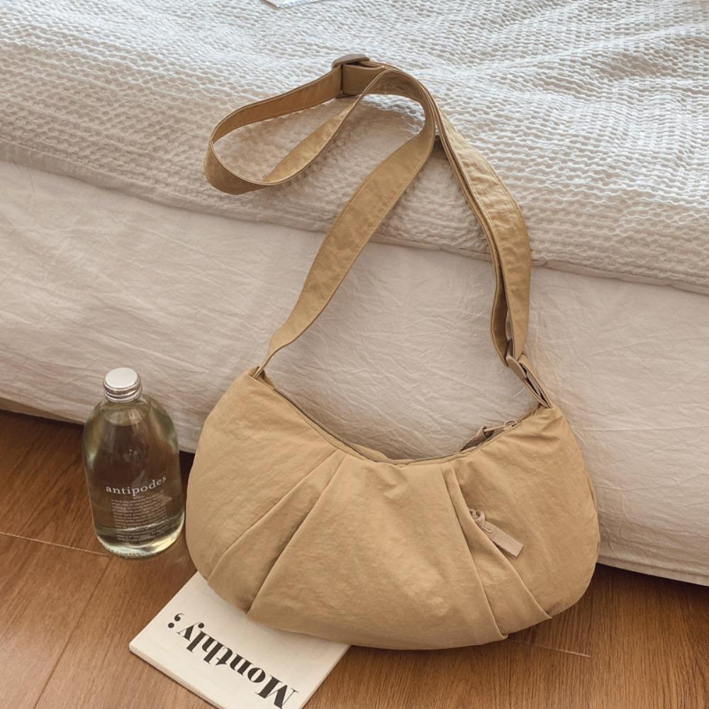 Korean Style Zipper Dumpling Bag Lightweight Sports Messenger bag Nylon Shoulder Bag Male/Female