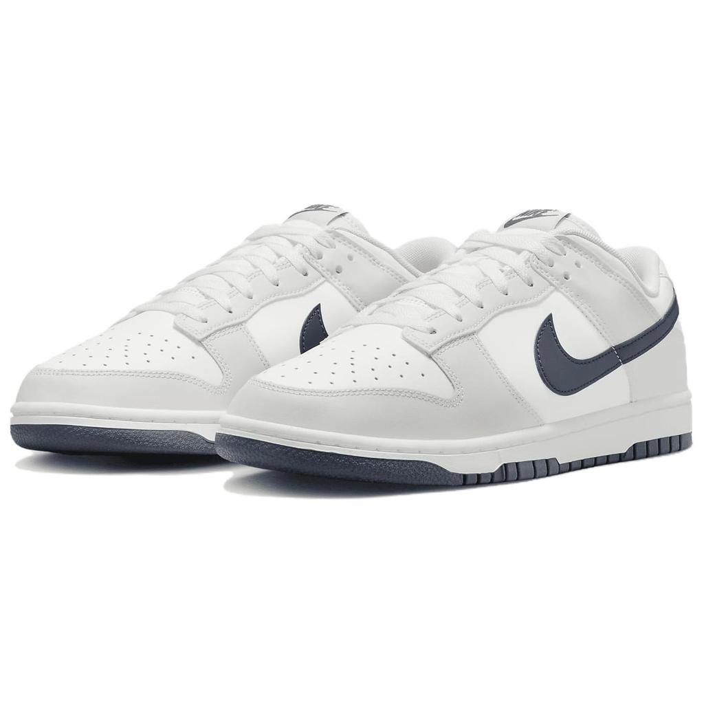 Nike Dunk Low White Midnight Navy Мужские кроссовки Summit-White Platinum-Tint DV0831-111