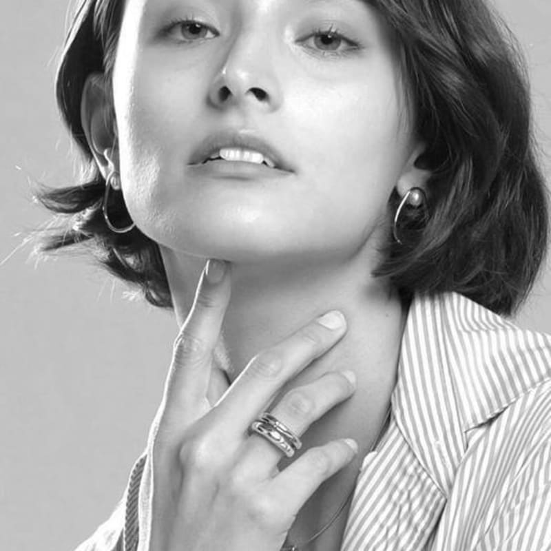 Sophy Rouge Movement Wave Freshwater Rose Gold Earrings