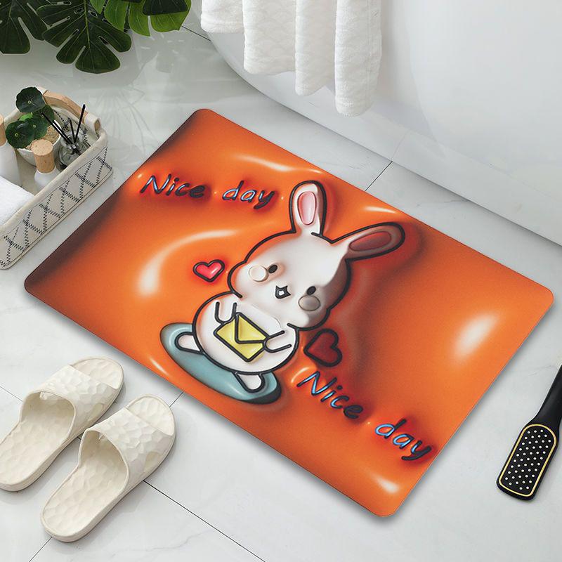 Мультяшный диатомовый ил для ванной комнаты, туалета, подушки, кухонный коврик для ног, мультяшное изображение, впитывающий нескользящий коврик для двери