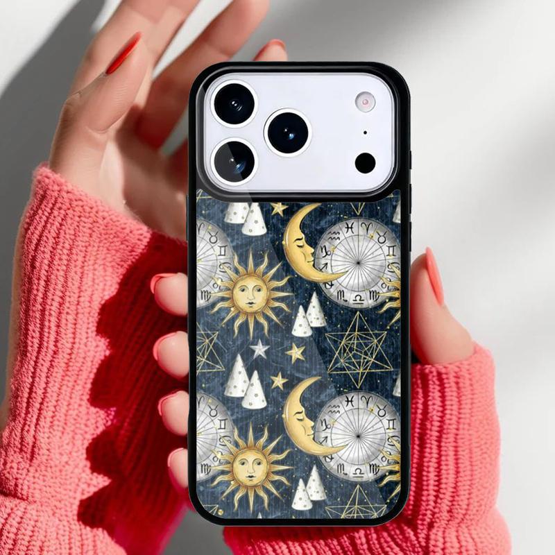Чехол для телефона "Солнце, Луна и Звезды" для iPhone 17 Air 16e 15 14 13 Pro Max Задняя крышка для 12 11 Pro Coque