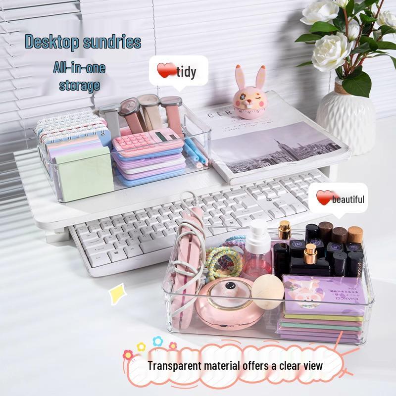 Акриловый прозрачный настольный органайзер для хранения косметики, закусок и мелочей