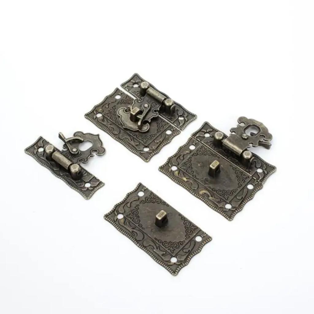 Vintage Box Latch Hasp Clasp Screw Suitcase Cabinet Antique Bronze Jewelry Case Wooden Box Accessories Alloy Buckle