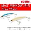 Saltwater Lure Mag Minnow Junior Floating 70mm Black Back Center of Gravity Shift YO-ZURI Color