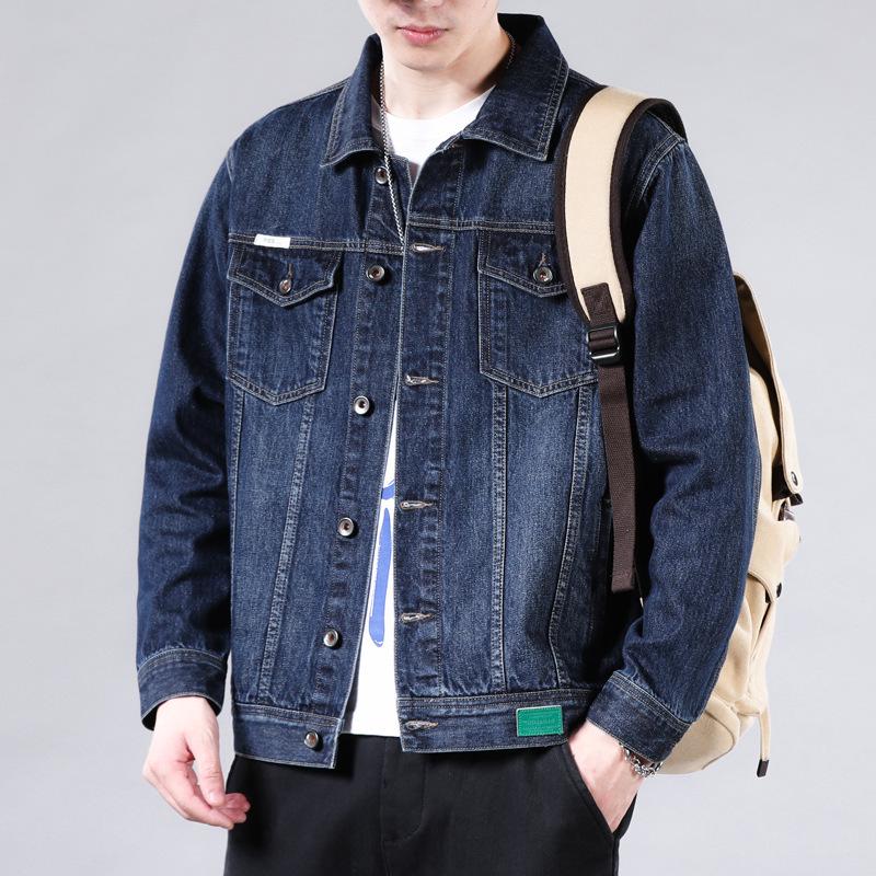 Men's Retro Washed Denim Jacket – Trendy Spring/Autumn Fit