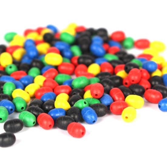 MUQZI 10 штук резиновых овальных конических рыболовных космических бобов разных цветов