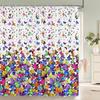 Красивые шторки для душа с бабочками Водонепроницаемая ткань Цветочные шторки для ванны для ванной Ванна Покрытие для купания с крючками