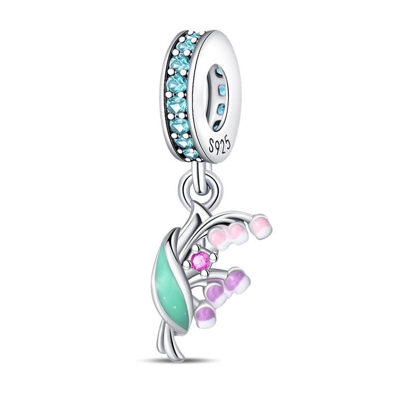 Модные Шармы-Подвески Весенней Серии 100% Медь Цветок Птицы Бабочка Подвеска Подходят для Оригинального Браслета Qikaola Ювелирные Изделия