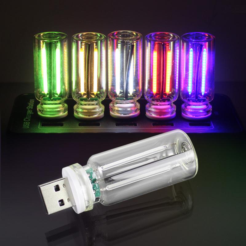 Автомобильный атмосферный свет USB ночник сенсорное диммирование светодиодная лампа накаливания нить лампочка аварийное освещение подключи и работай окружающий свет