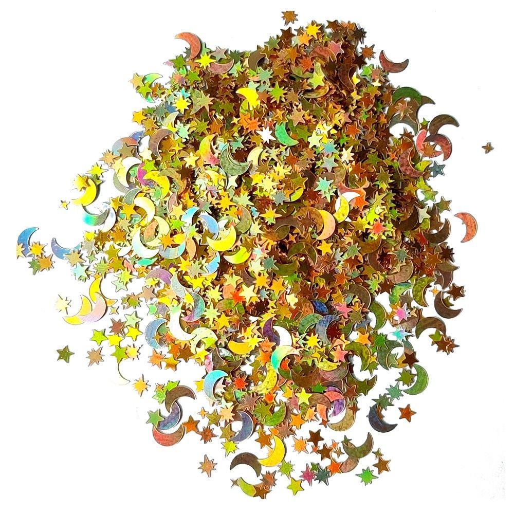 Paper Star Moon Table Confetti Gold Silver Party Decoration Colorful Foil Sequin Scatter