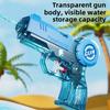 Transparent Kids Water Gun with Press-Back Tech Manual Continuous Spray for Beach Pool Battle Summer Outdoor Water Play Toy Gift