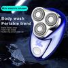 Men Electric Shaver Digital Display USB Rechargeable Mini Travel Rotary Razor Portable Cordless Hair Beard Trimmer Remover Tool Father Boyfriend Gift