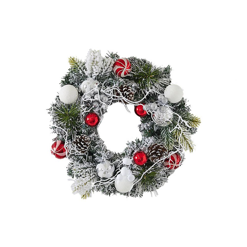 Christmas Wreath Front Door Christmas Door Wreath Decoration Branches Balls 15 7
