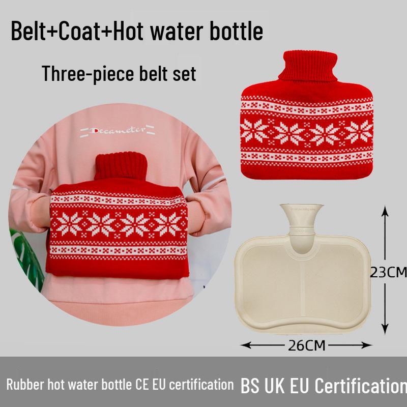 Explosion-Proof Hot Water Bottle: Rubber Design for Stomach and Feet, Long-Lasting Warmth