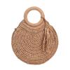 Summer Women Round Large Capacity Straw Totes Rattan Handmade Woven Beach Shoulder Bag