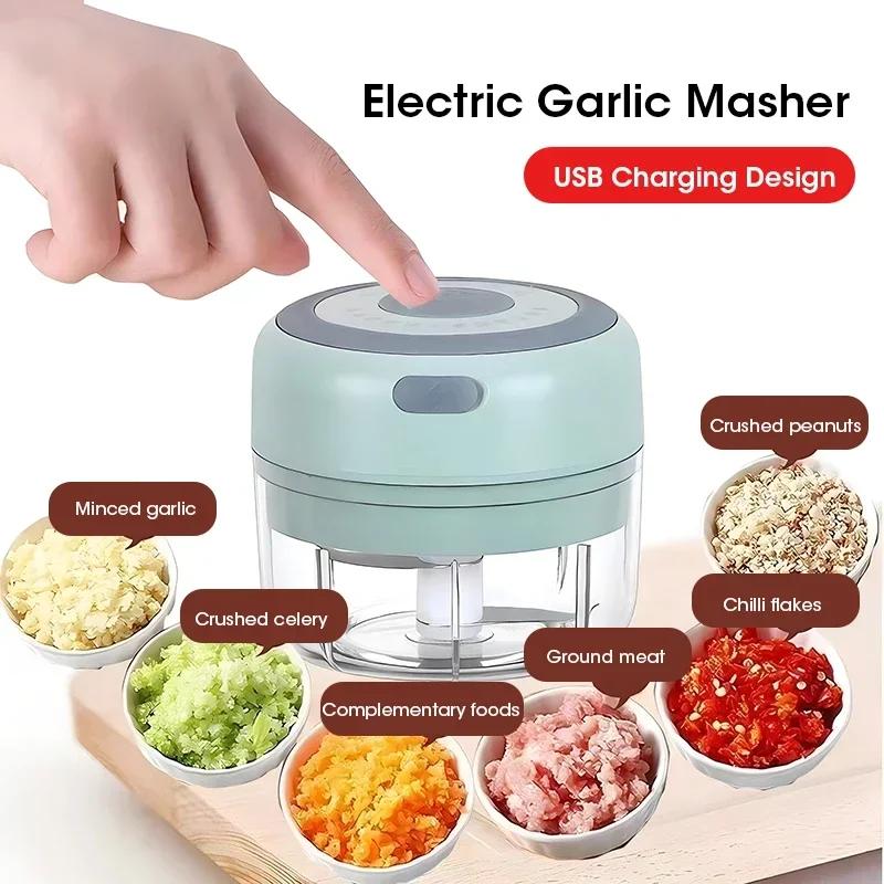 250ML USB Electric Mini Garlic Chopper Powerful Meat Grinder And Vegetable Onion Crusher For Cutter Kitchen Cooking Accessories