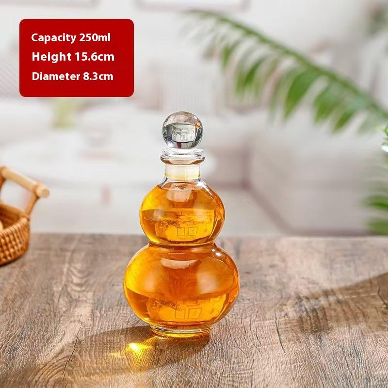 Прозрачная бутылка для вина из высокоборосиликатного стекла в форме тыквы, термостойкое стекло, пустая бутылка с крышкой, бутылка для молочного чая, для холодного заваривания