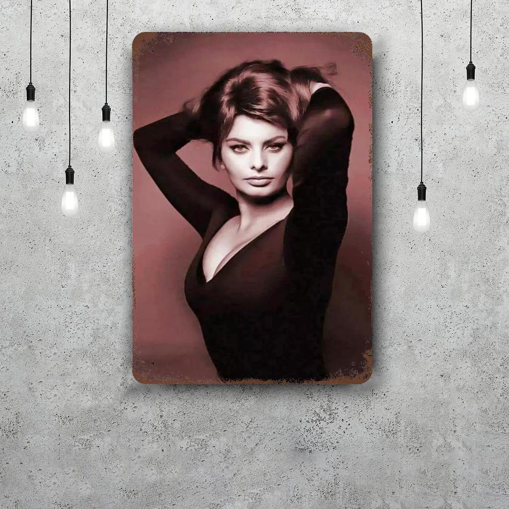 sophia loren Vintage Metal Tin Signs Posters Decor Retro Metal Plaque Wall Art Decor for Garage Bar
