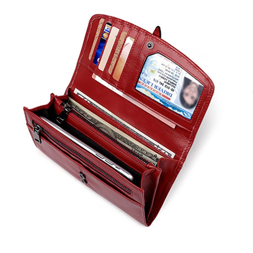 Женский длинный кошелек из натуральной кожи с RFID защитой