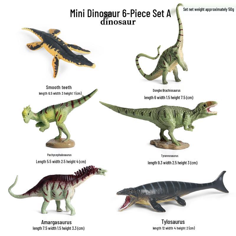 Dinosaur Model Set: T. Rex, Spinosaurus, Mosasaurus, Stegosaurus, Triceratops Cognitive Toys