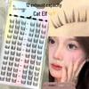 Mengjie 12-Row Cat Elf False Eyelashes, Large Capacity Natural Clusters, Segmented for On-Camera Use