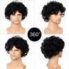 Synthetic Men's Wig Short Black Brown Wig Male Curly Haircut Man Guys Natural Wig Perm Curls Wig Cosplay Halloween Costume