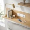Recessed Power Strip 2 AC Outlets 2 USB A Ports 1.5m Extension Cord Flush Mount Desktop Charging Station for Home Office Furniture