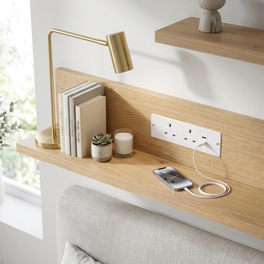 Recessed Power Strip 2 AC Outlets 2 USB A Ports 1.5m Extension Cord Flush Mount Desktop Charging Station for Home Office Furniture